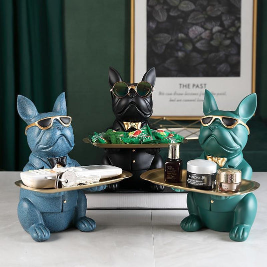 Decoratieve Bulldog Beeldbank met Opbergfunctie