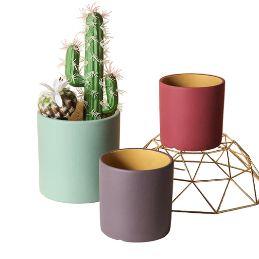 Keramische Bloempot met Glazuur en Drainagegat