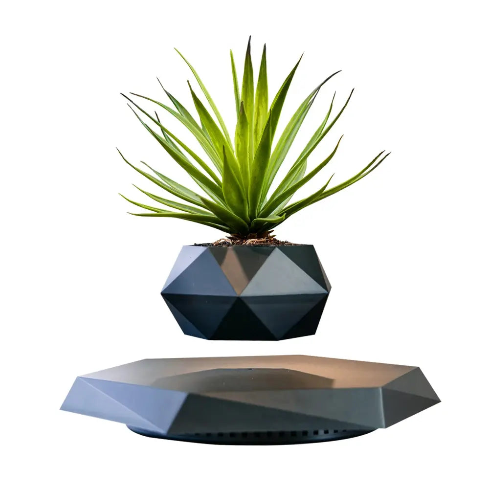 Zwevende plantenpot met geometrisch design en magnetische basis