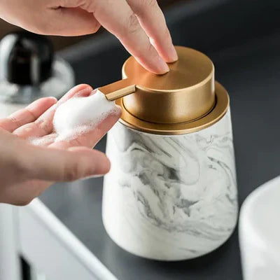 4-delige Badkamerset van Keramiek met Marmerlook