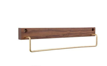 Beukenhouten handdoekrek met messing details