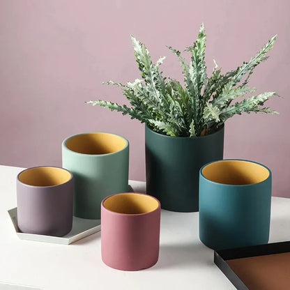 Keramische Bloempot met Glazuur en Drainagegat