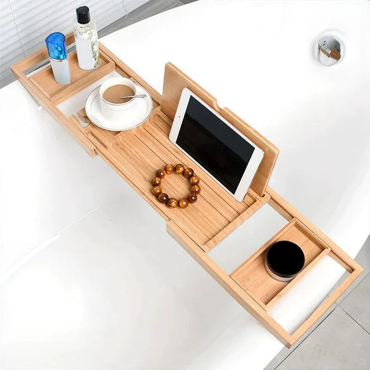 ZenBath – Verstelbare Bamboe Badplank voor Wellness in Stijl